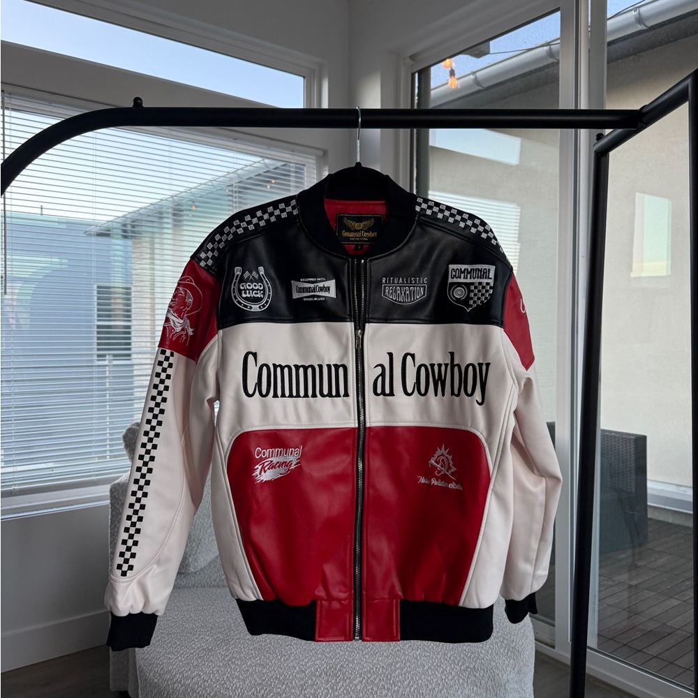 Red and White Bomber Jacket